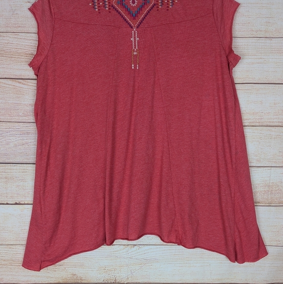 Johnny Was Size Medium M Boho Embroidered Tunic Top Corral Boxy Oversized - Picture 7 of 12
